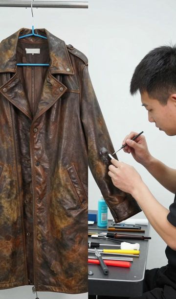 皮衣翻新上色150元_皮衣翻新材料_翻毛皮皮衣维修修复翻新 上色