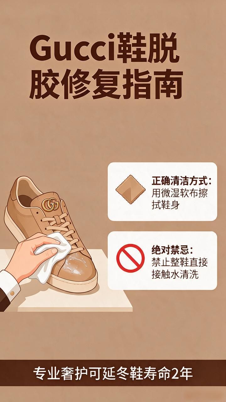 Gucci鞋子脱胶修复步骤_Gucci鞋开线处理方法_古驰GUCCI鞋脱胶开线修复翻新