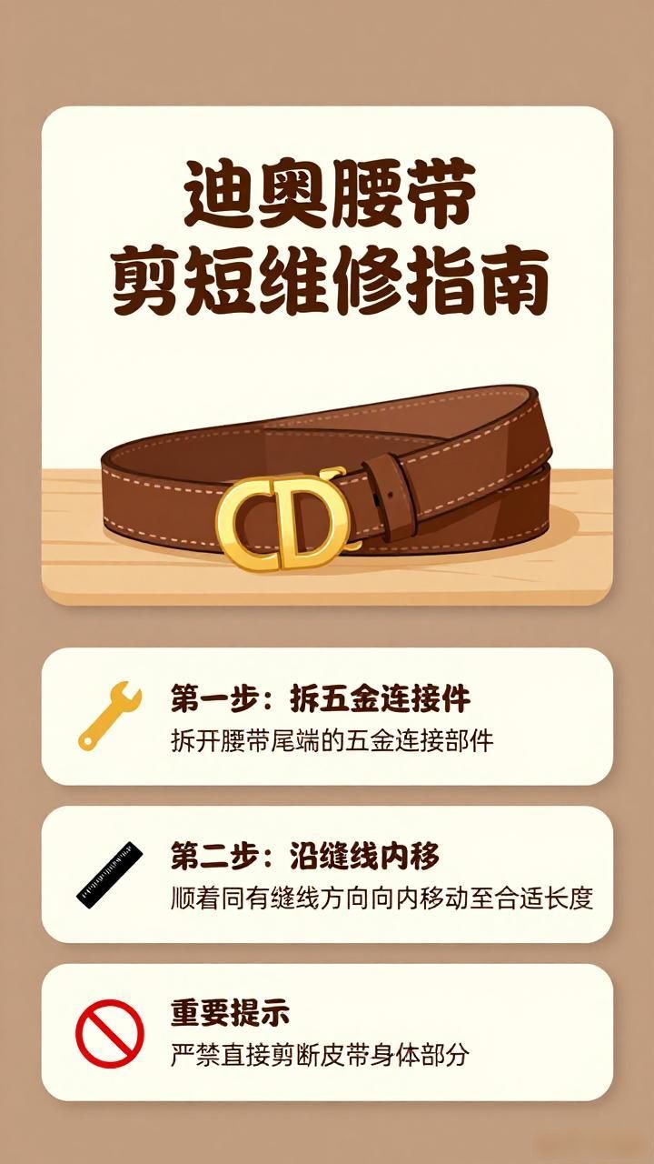 Dior腰带剪短打孔标准化作业流程_dior迪奥腰带皮带剪短打孔维修修复翻新_迪奥皮具翻新修复技术